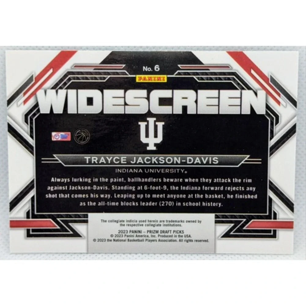2023-24 Panini Prizm Draft Picks Widescreen Trayce Jackson-Davis Indiana #6